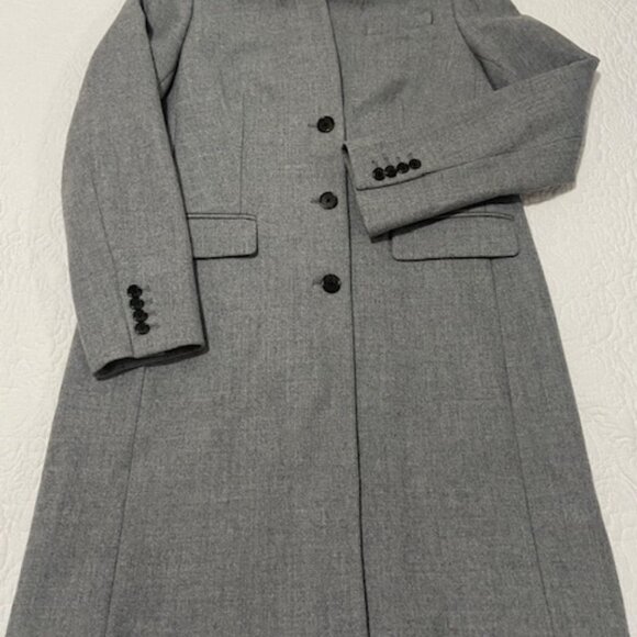 J.Crew Regent Topcoat Coat Double Serge Wool Light Heather Gray Size 10 - Picture 2 of 16